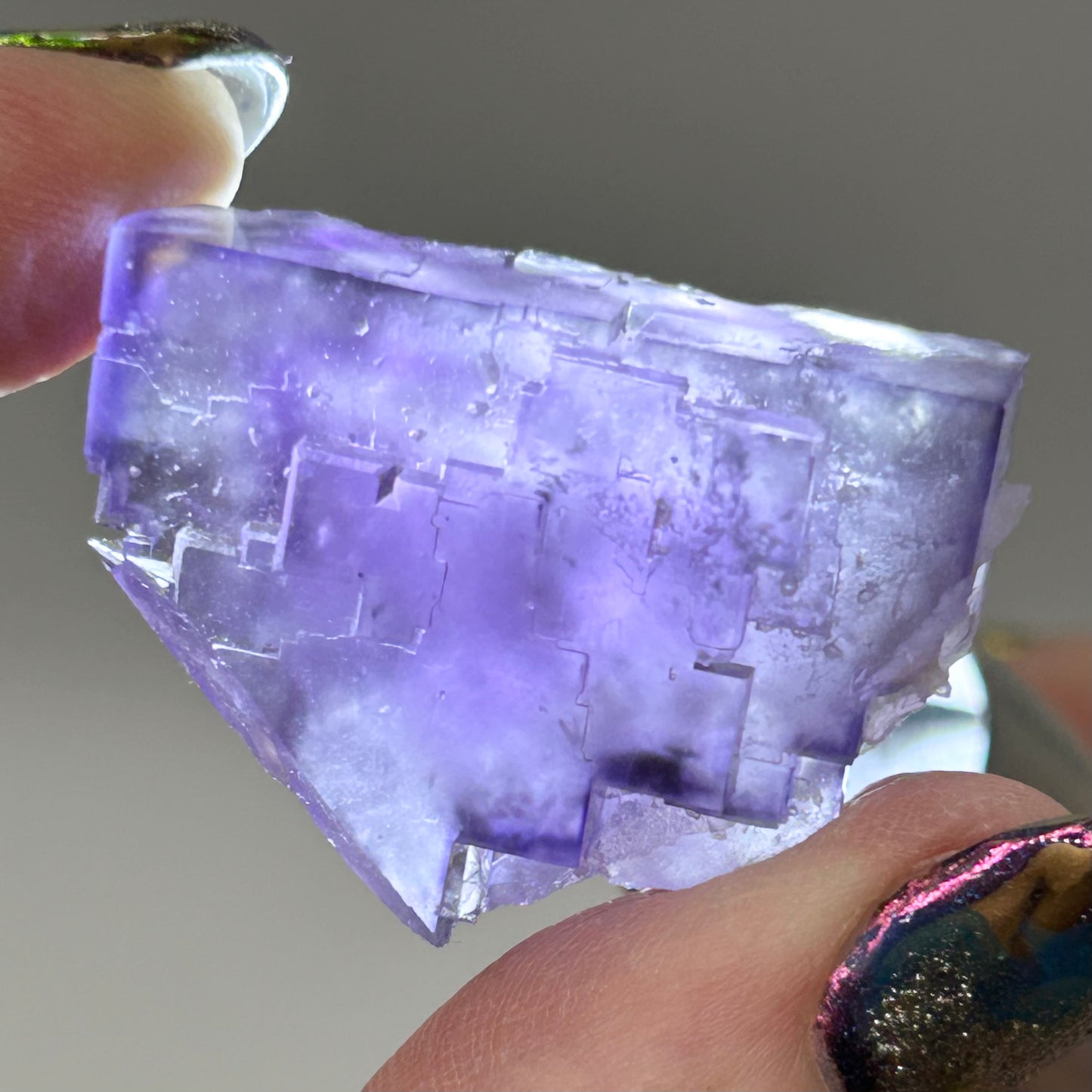 Blue-Purple Step Fluorite from Berbes Quarry, Berbes Mining Area, Ribadesella, Asturias, Spain 🇪🇸 (Closed Quarry - Mined in 1980s) #7 High Quality