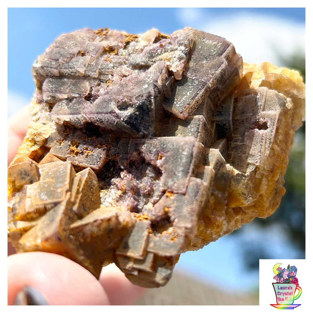 Spirit Guide Pocket Yellow Blue John Fluorite from Odin Mine, Castleton, High Peak, Derbyshire, U.K. 🇬🇧 Independently Mined in 1970 to 1980s - Closed Mine (Copy)