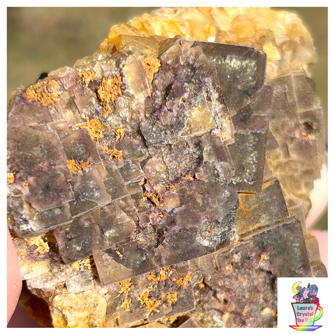 Spirit Guide Pocket Yellow Blue John Fluorite from Odin Mine, Castleton, High Peak, Derbyshire, U.K. 🇬🇧 Independently Mined in 1970 to 1980s - Closed Mine (Copy)