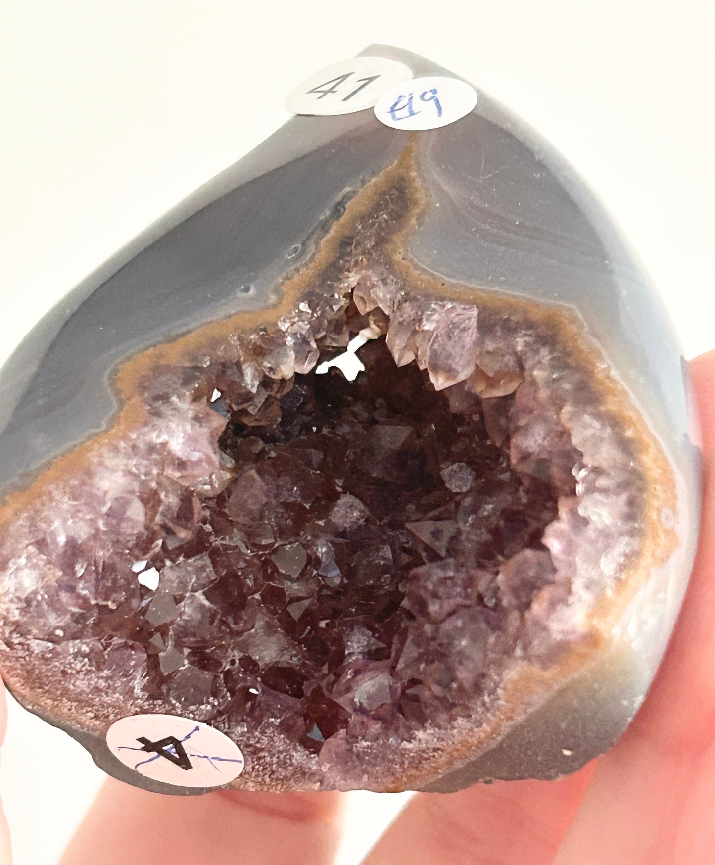 Red & Purple Amethyst with Grey Agate Small Flame 🔥 Polished from Uruguay 🇺🇾
