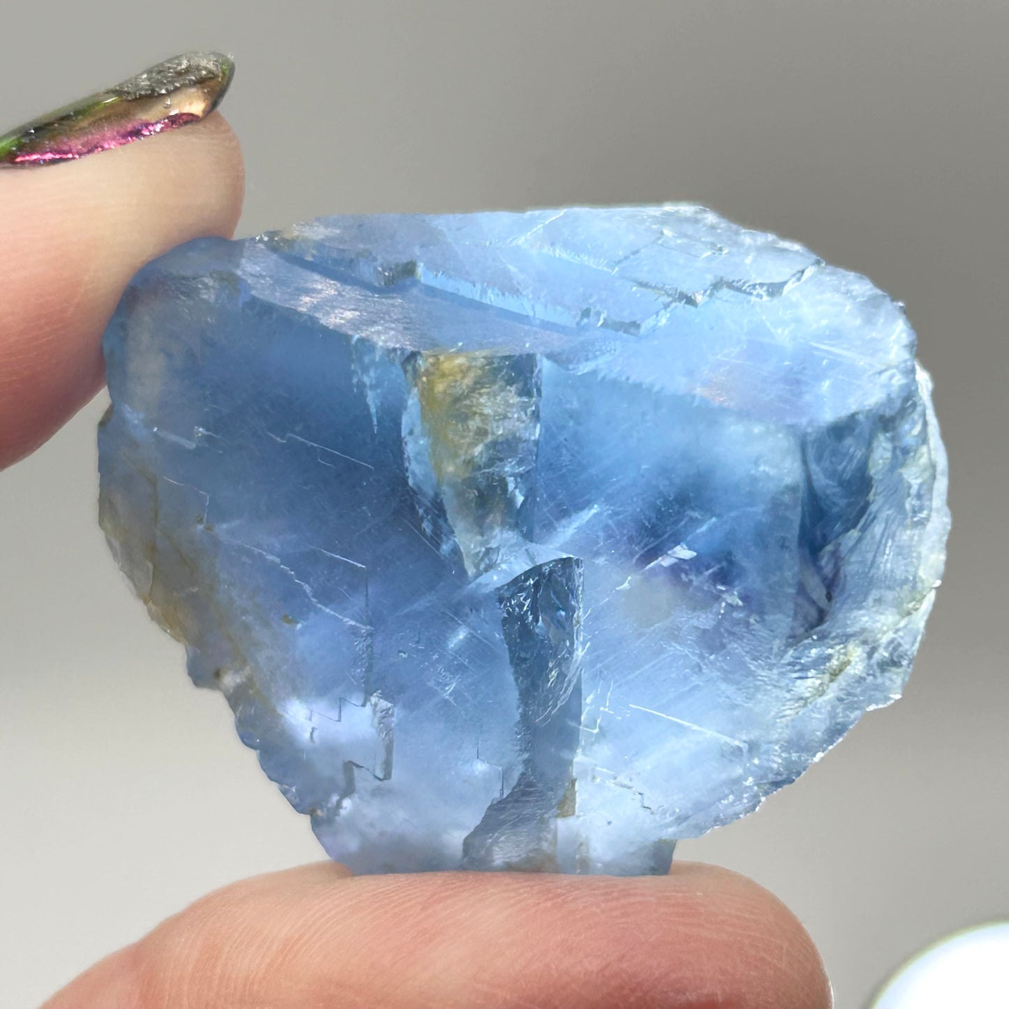 #1 La Barre Bi Colour Blue Fluorite from La Barre Mine, Puy-de-Dôme, Auvergne-Rhône-Alpes, France 🇫🇷 Old Stock