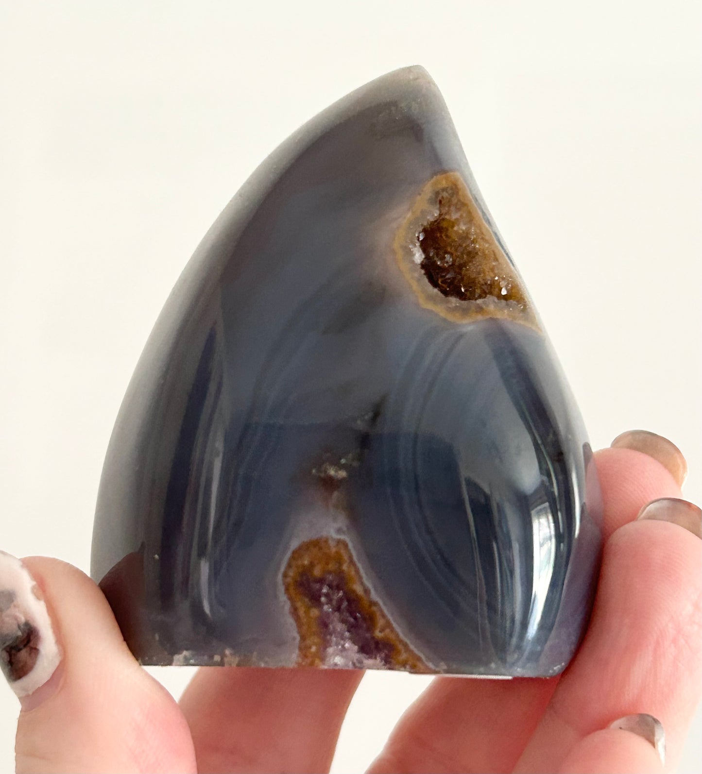 Red & Purple Amethyst with Grey Agate Small Flame 🔥 Polished from Uruguay 🇺🇾