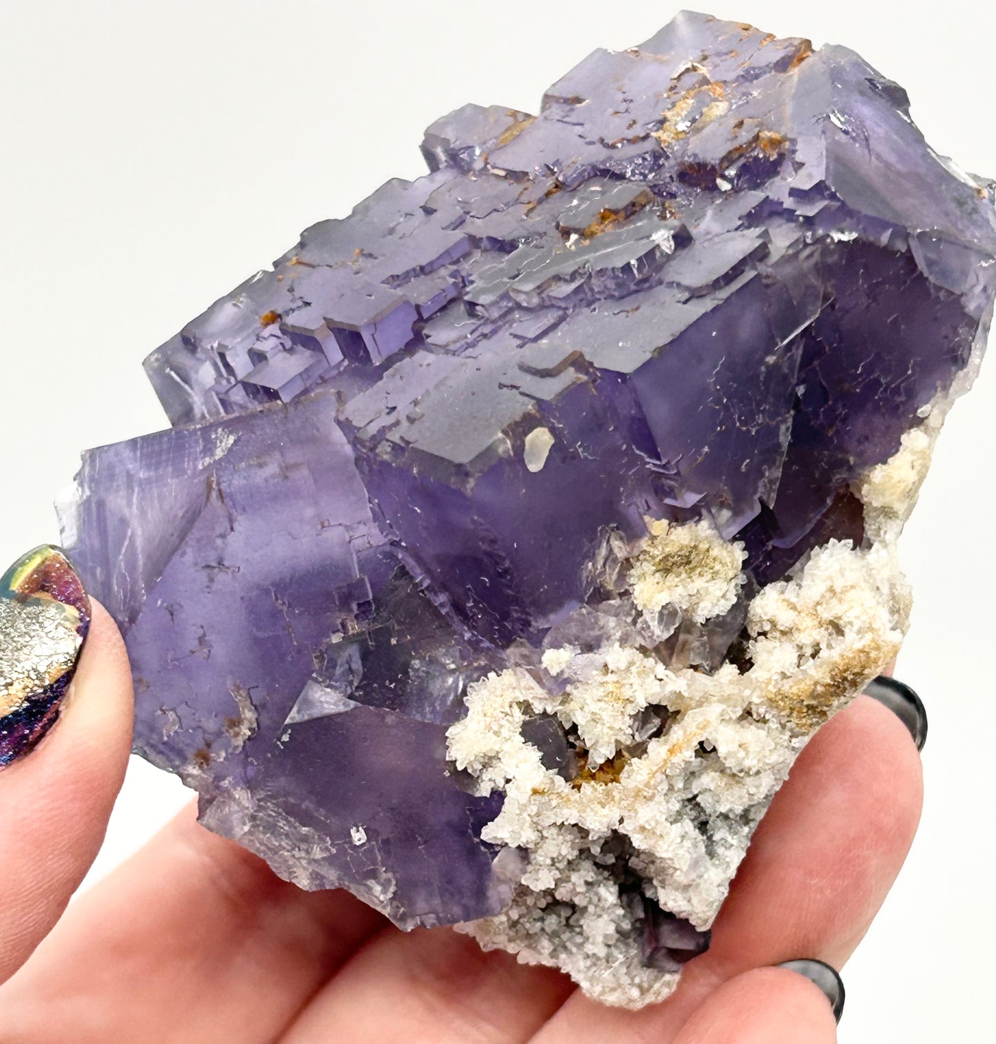 Blue-Purple Step Fluorite XL from Berbes Quarry, Berbes Mining Area, Ribadesella, Asturias, Spain 🇪🇸 (Closed Quarry - Mined in 1980s) #1 High Quality