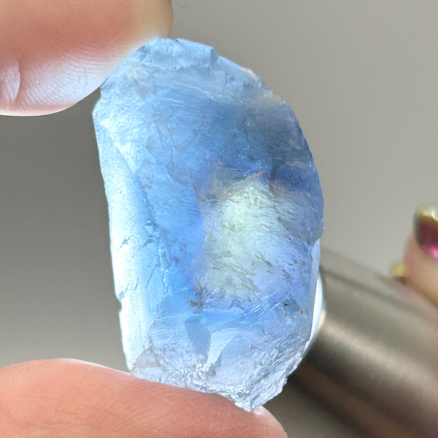 #4 Blue Tri Colour Fluorite from La Barre Mine, Puy-de-Dôme, Auvergne-Rhône-Alpes, France 🇫🇷 Old Stock