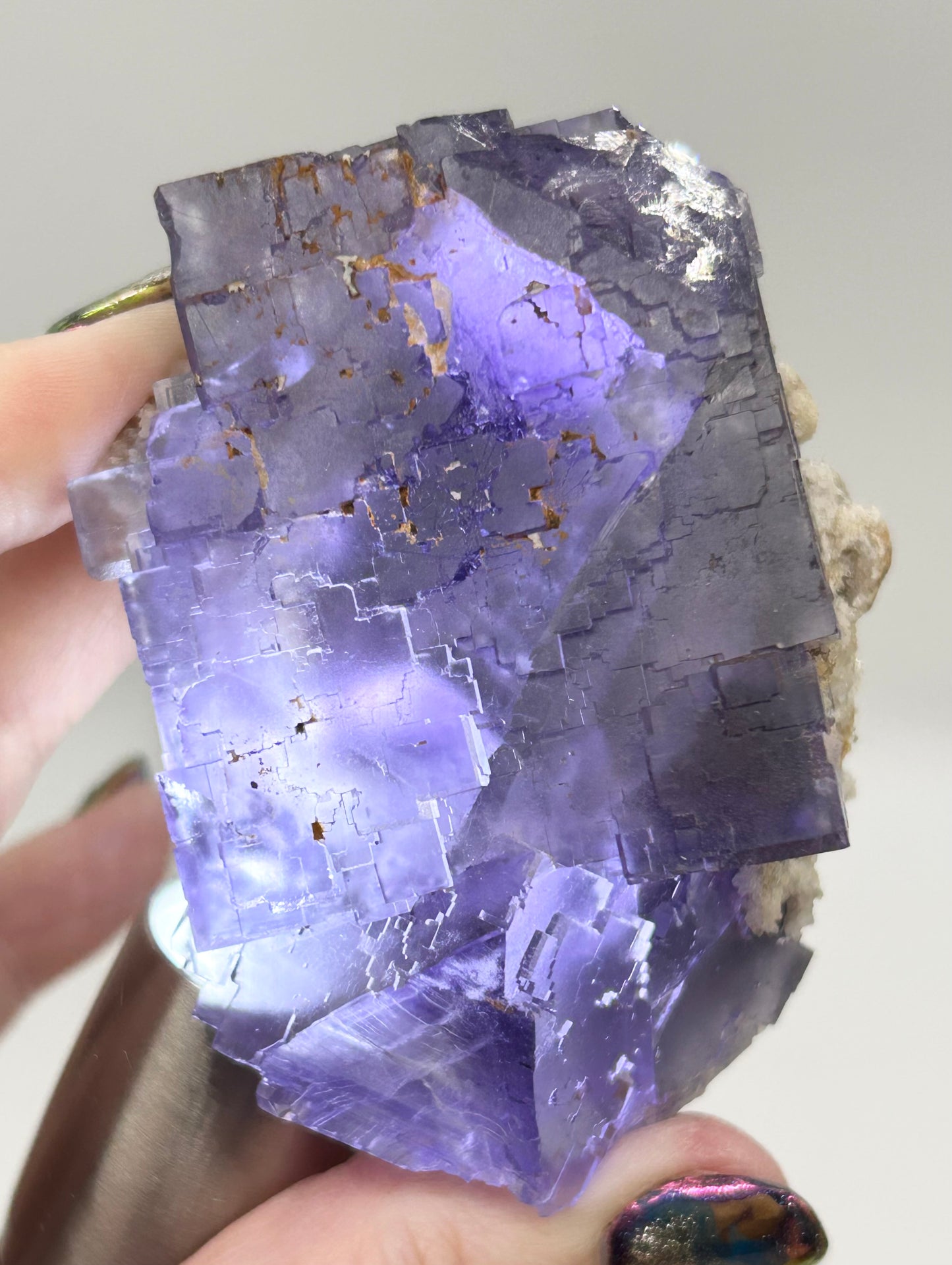 Blue-Purple Step Fluorite XL from Berbes Quarry, Berbes Mining Area, Ribadesella, Asturias, Spain 🇪🇸 (Closed Quarry - Mined in 1980s) #1 High Quality