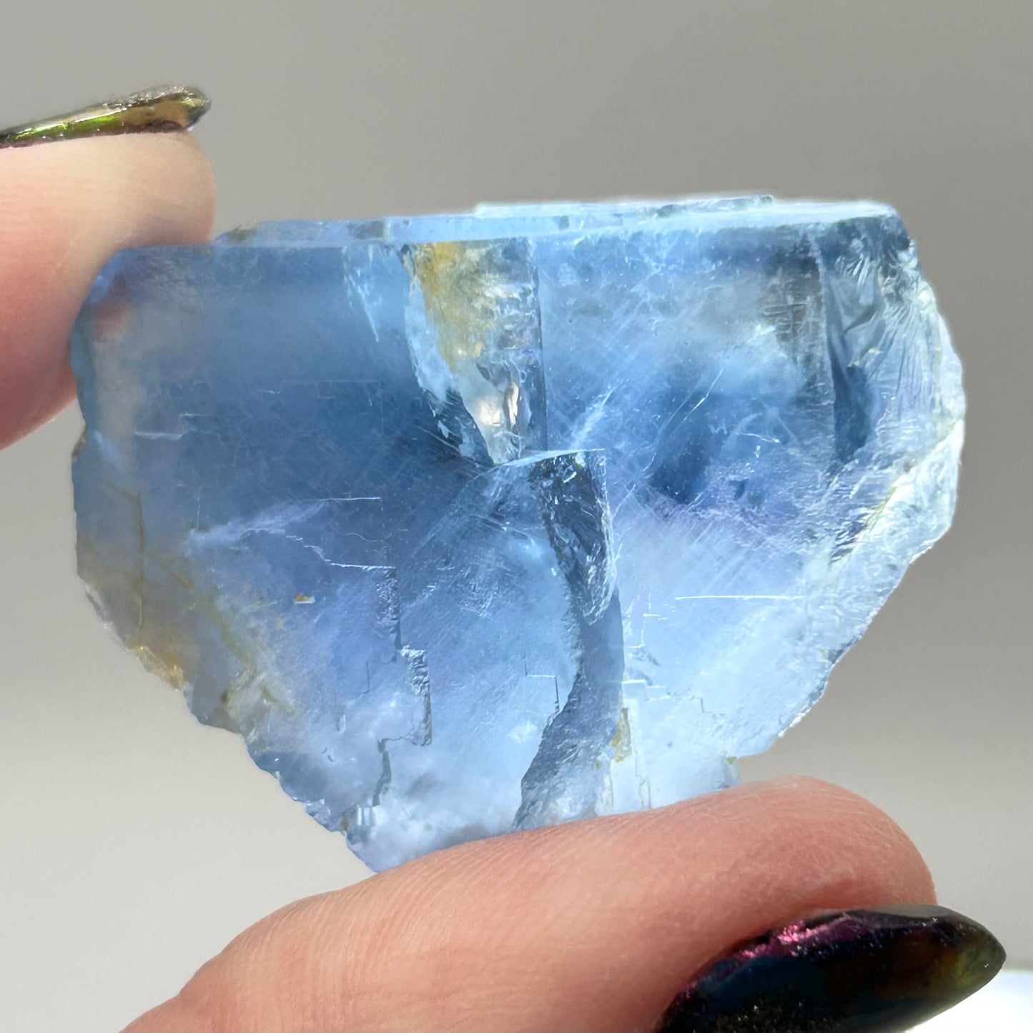#1 La Barre Bi Colour Blue Fluorite from La Barre Mine, Puy-de-Dôme, Auvergne-Rhône-Alpes, France 🇫🇷 Old Stock
