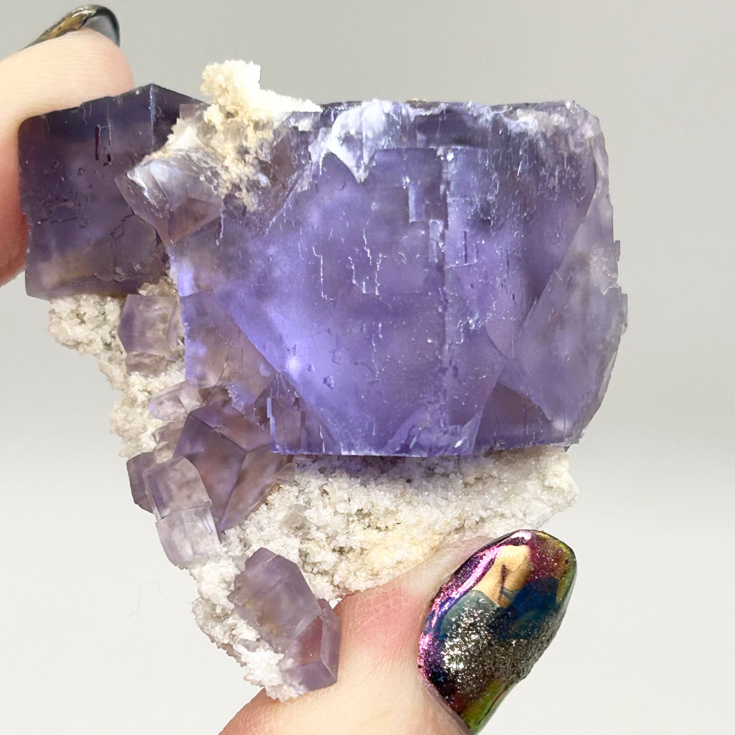 Blue-Purple Step Fluorite Large from Berbes Quarry, Berbes Mining Area, Ribadesella, Asturias, Spain 🇪🇸 (Closed Quarry - Mined in 1980s) #2 High Quality