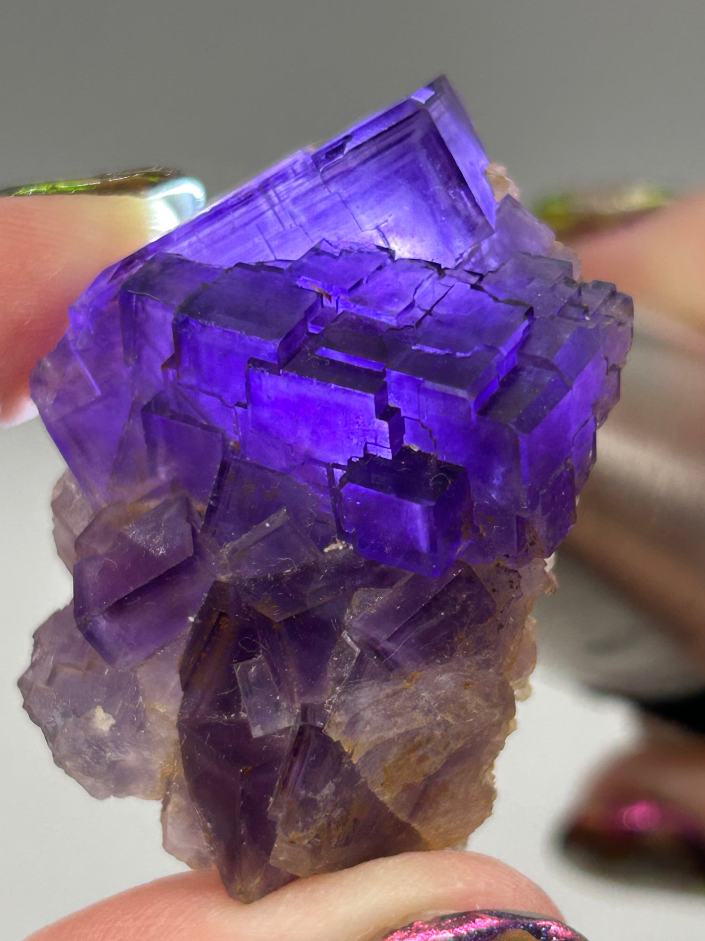 Blue-Purple Step Fluorite from Berbes Quarry, Berbes Mining Area, Ribadesella, Asturias, Spain 🇪🇸 (Closed Quarry - Mined in 1980s) #4 High Quality