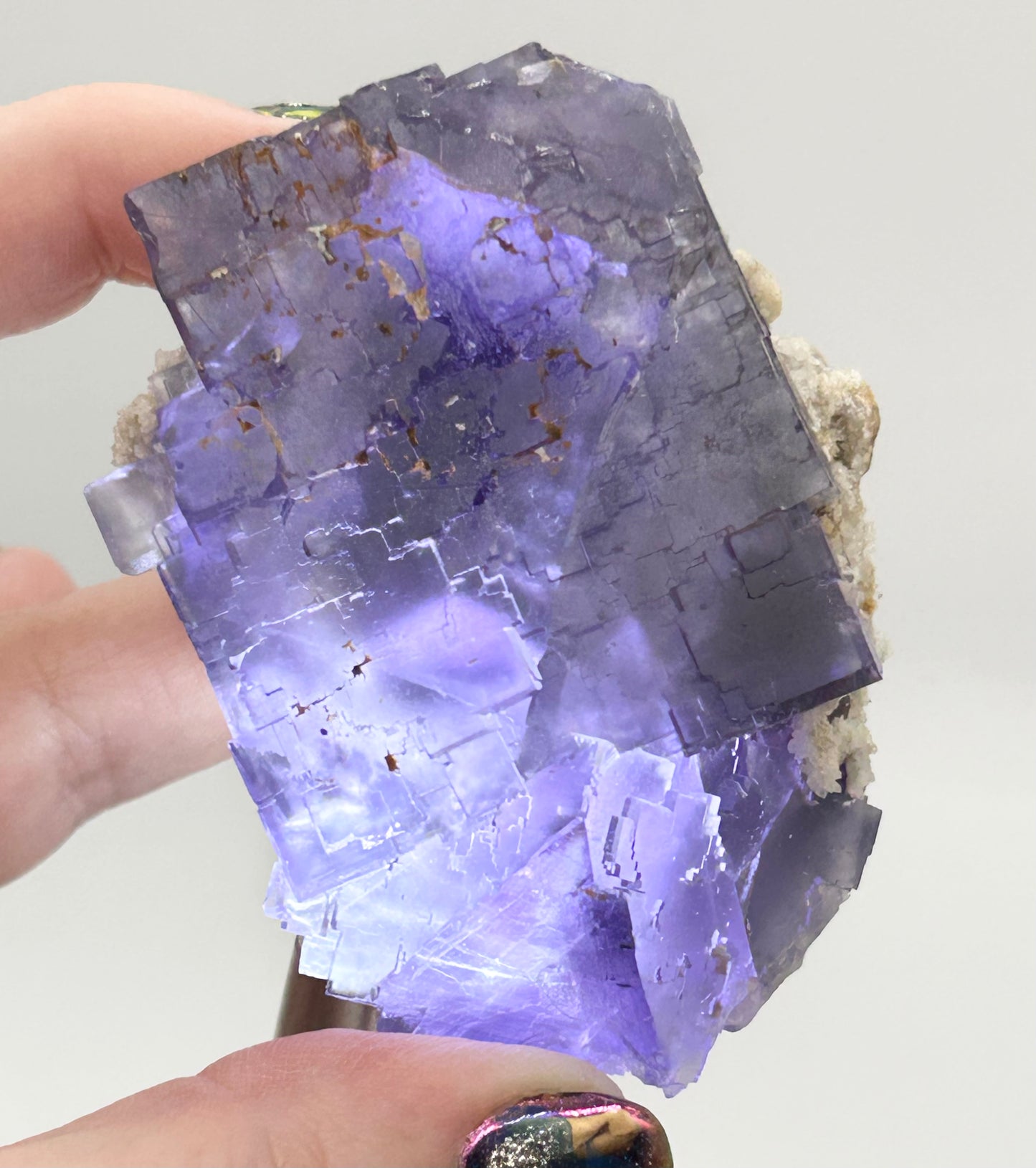 Blue-Purple Step Fluorite XL from Berbes Quarry, Berbes Mining Area, Ribadesella, Asturias, Spain 🇪🇸 (Closed Quarry - Mined in 1980s) #1 High Quality