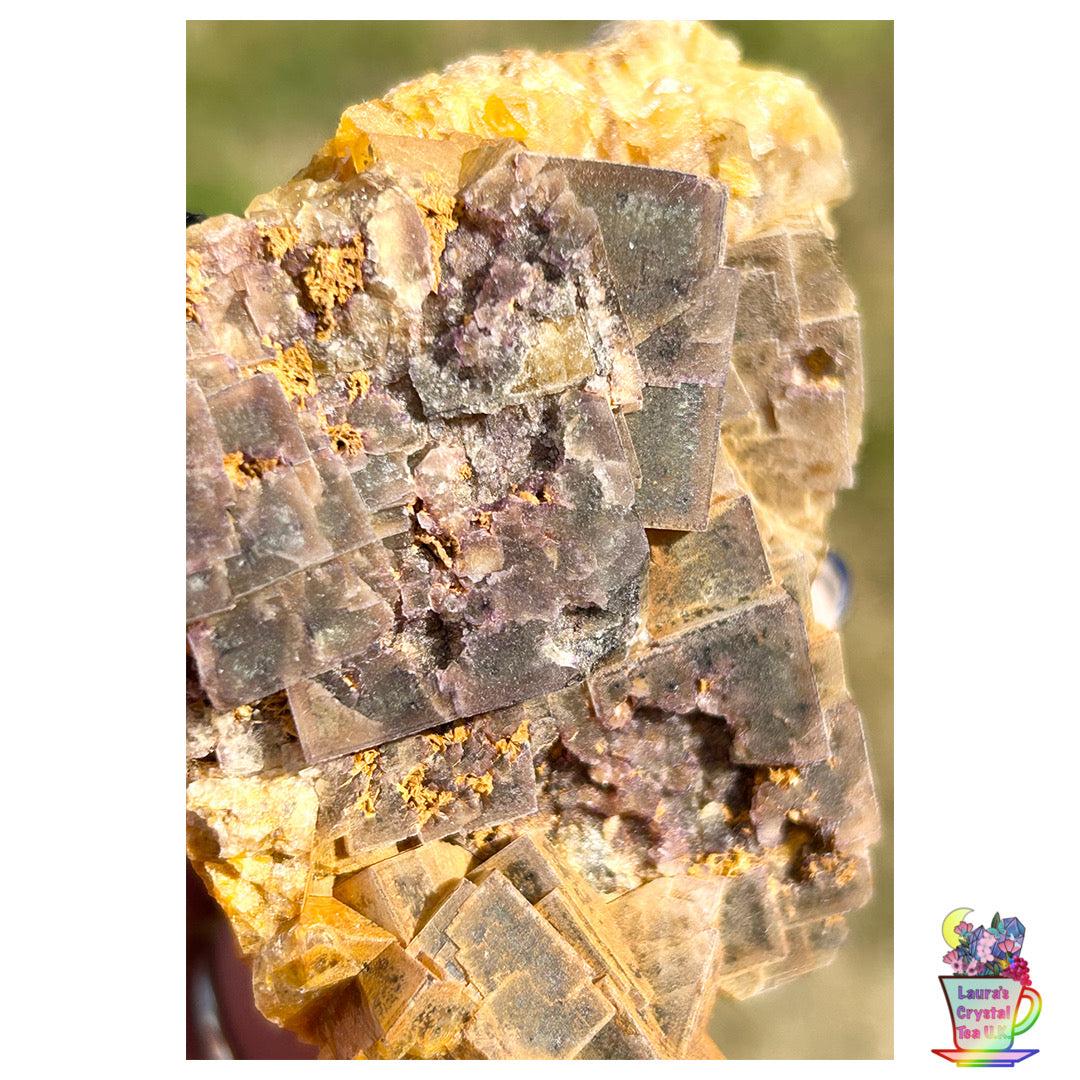 Spirit Guide Pocket Yellow Blue John Fluorite from Odin Mine, Castleton, High Peak, Derbyshire, U.K. 🇬🇧 Independently Mined in 1970 to 1980s - Closed Mine (Copy)