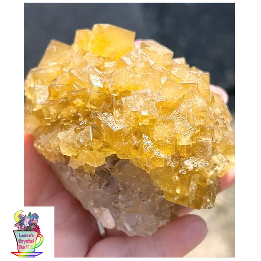 XXL Extremely Rare, One Of A Kind Hilton Golden Yellow Fluorite On Quartz Base From Hilton Mine, Hilton, Scredale, Cumbria, U.K. ๐ฌ๐ง (Closed Mine, Independently Collected In 1990s) Top Quality