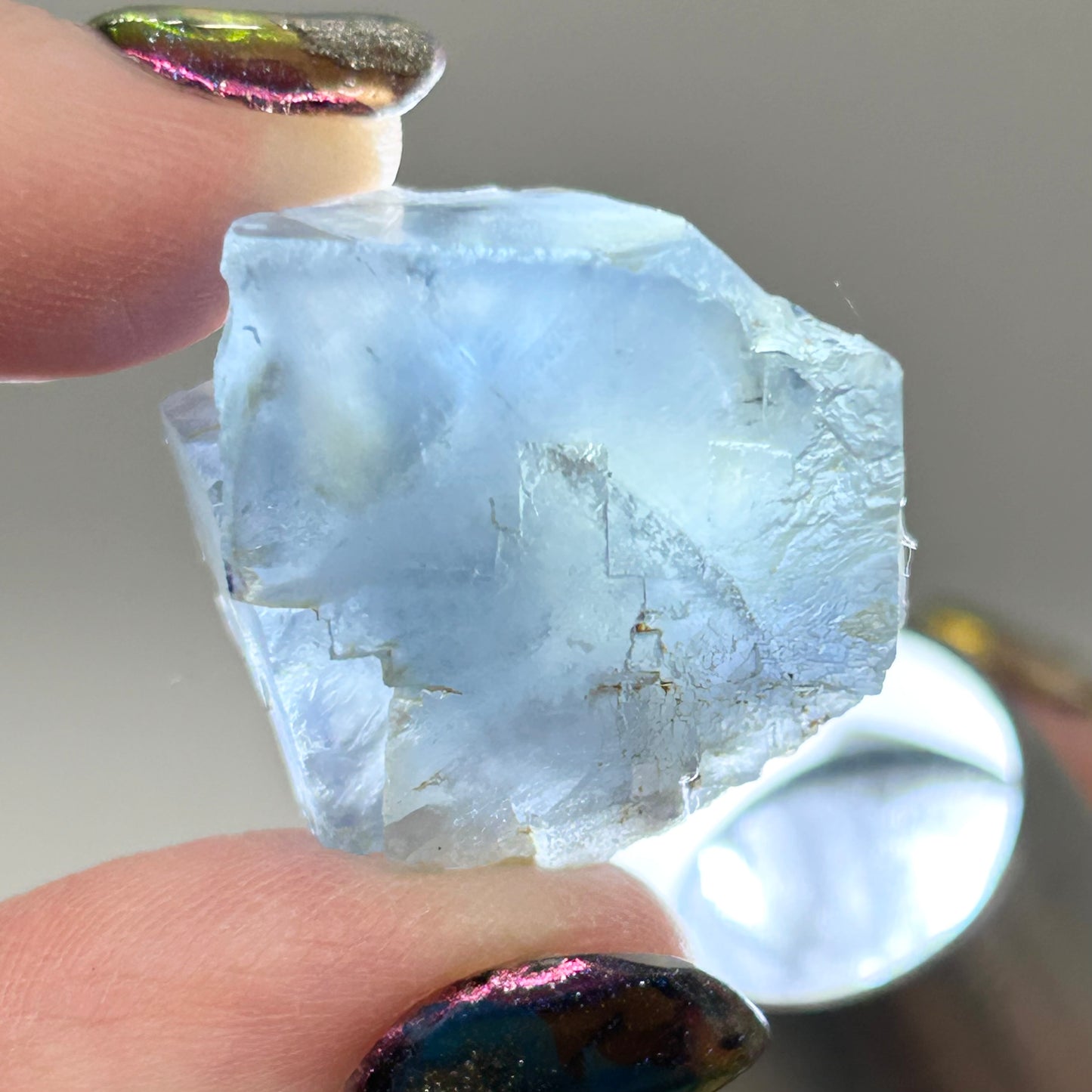 #8 Blue Fluorite from La Barre Mine, Puy-de-Dôme, Auvergne-Rhône-Alpes, France 🇫🇷 Old Stock