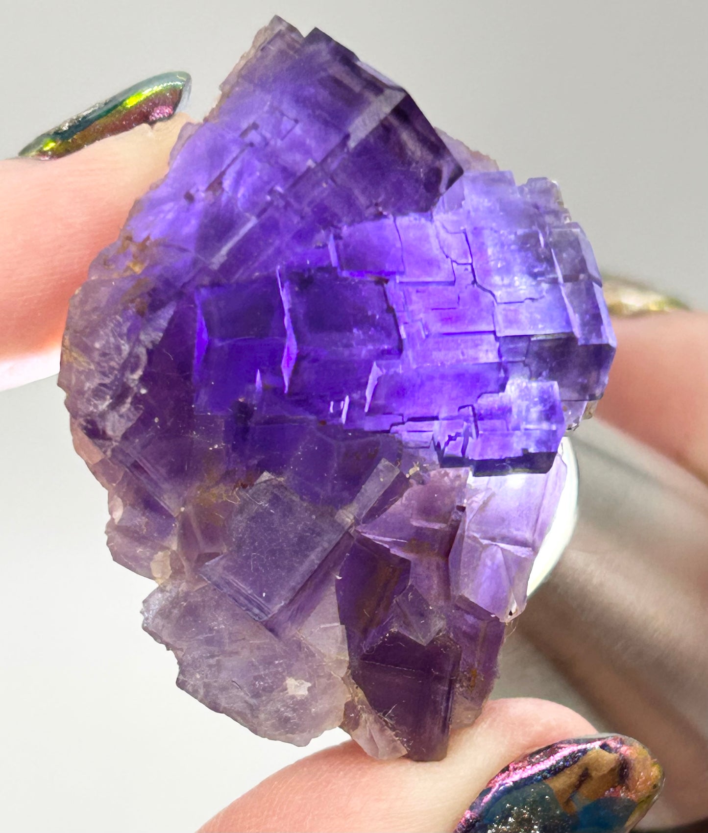 Blue-Purple Step Fluorite from Berbes Quarry, Berbes Mining Area, Ribadesella, Asturias, Spain 🇪🇸 (Closed Quarry - Mined in 1980s) #4 High Quality