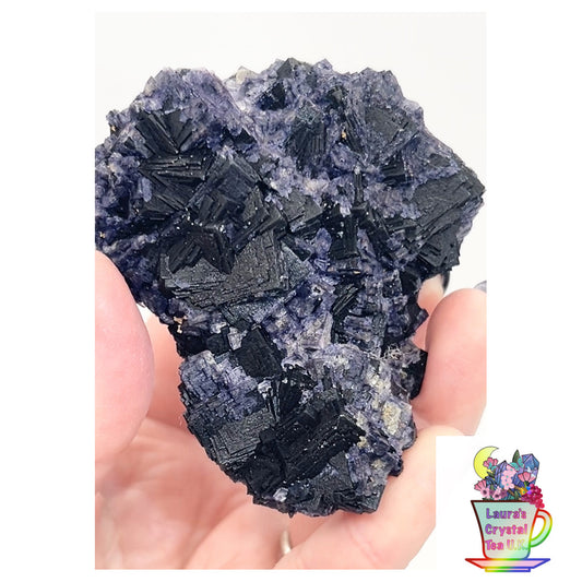 โBlack Jackโ Blue John Fluorite #1 from Old Tor Mine, National Trust Property, Castleton, High Peak, Derbyshire, U.K. ๐ฌ๐ง Independently Mined in 1980s - Closed Mine