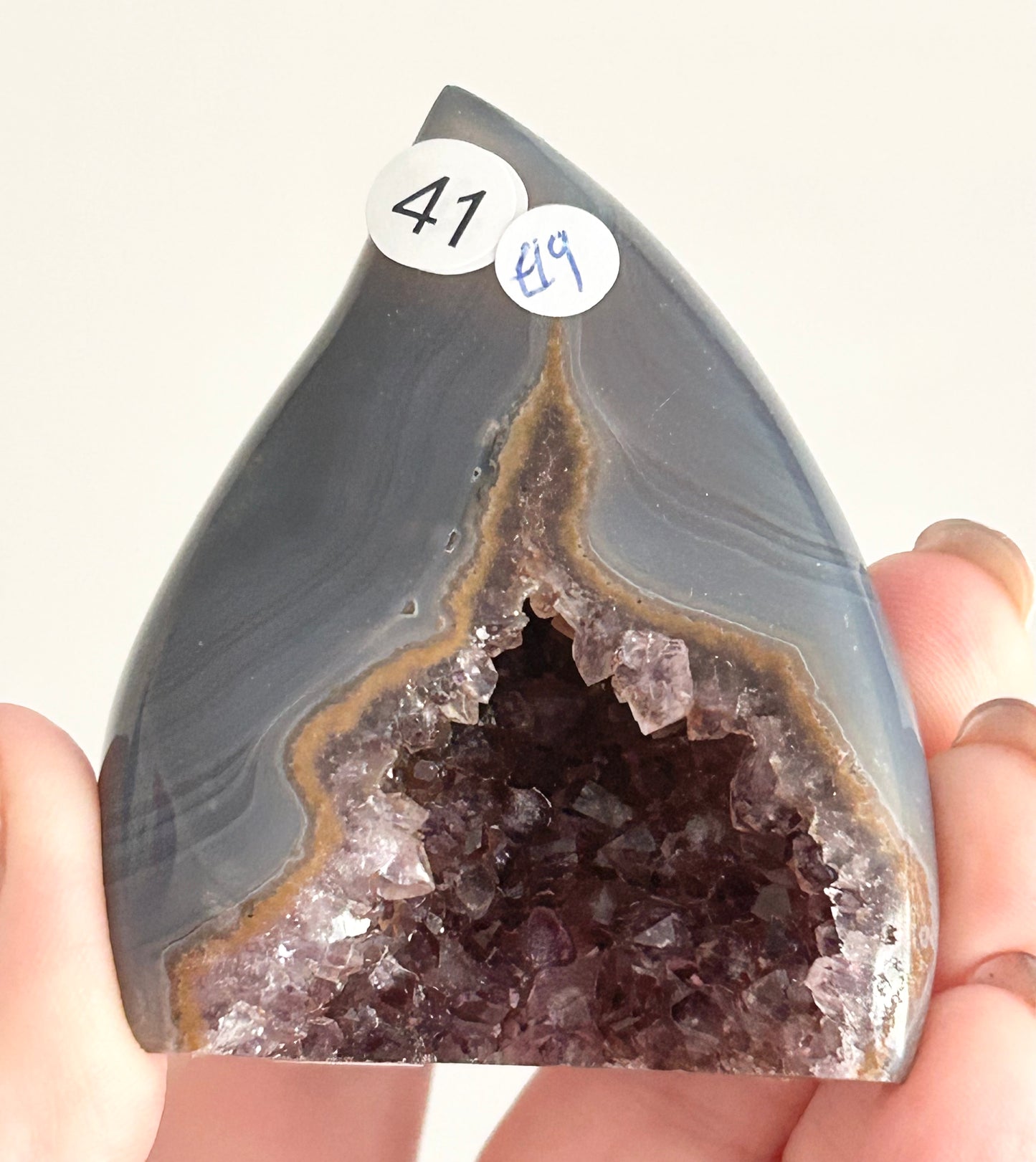 Red & Purple Amethyst with Grey Agate Small Flame 🔥 Polished from Uruguay 🇺🇾