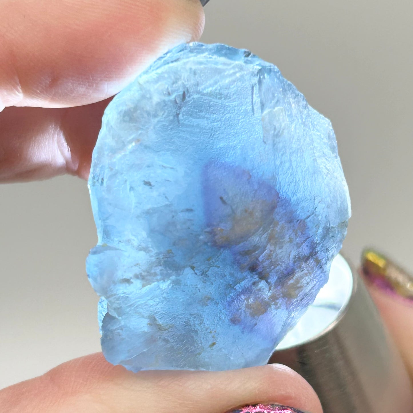 #1 La Barre Bi Colour Blue Fluorite from La Barre Mine, Puy-de-Dôme, Auvergne-Rhône-Alpes, France 🇫🇷 Old Stock