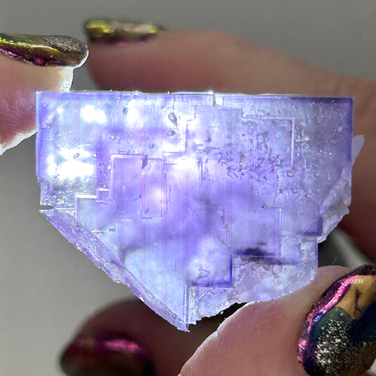 Blue-Purple Step Fluorite from Berbes Quarry, Berbes Mining Area, Ribadesella, Asturias, Spain 🇪🇸 (Closed Quarry - Mined in 1980s) #7 High Quality