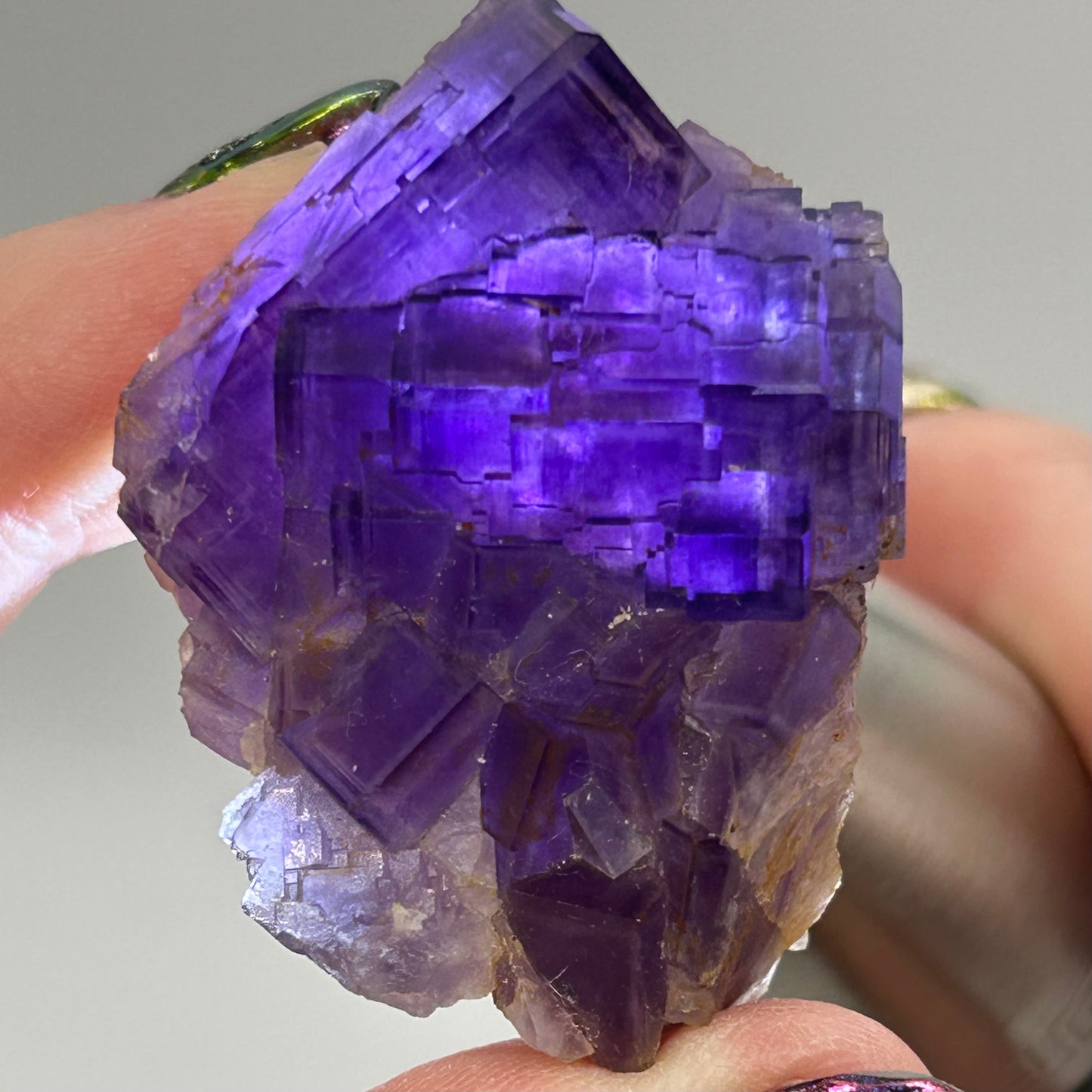 Blue-Purple Step Fluorite from Berbes Quarry, Berbes Mining Area, Ribadesella, Asturias, Spain 🇪🇸 (Closed Quarry - Mined in 1980s) #4 High Quality