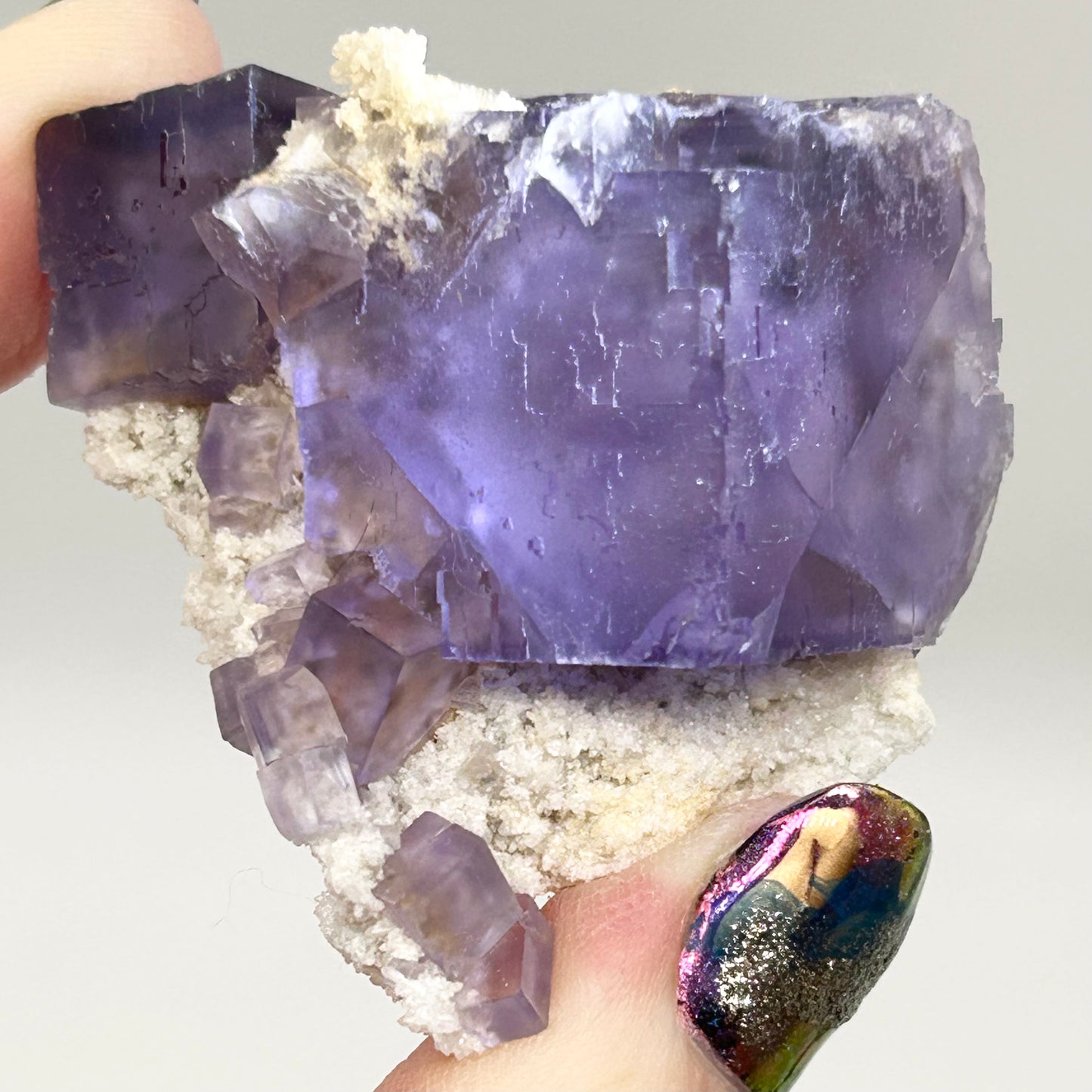 Blue-Purple Step Fluorite Large from Berbes Quarry, Berbes Mining Area, Ribadesella, Asturias, Spain 🇪🇸 (Closed Quarry - Mined in 1980s) #2 High Quality