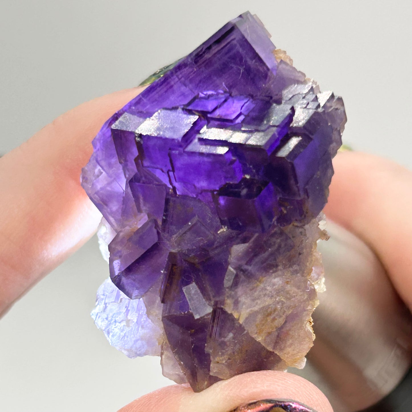 Blue-Purple Step Fluorite from Berbes Quarry, Berbes Mining Area, Ribadesella, Asturias, Spain 🇪🇸 (Closed Quarry - Mined in 1980s) #4 High Quality