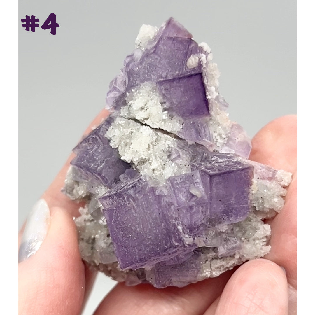 El Filo Fluorite #4 White-Purple Fluorite from El Filo Mine, Mapaimi, Durango, México 🇲🇽 Repaired