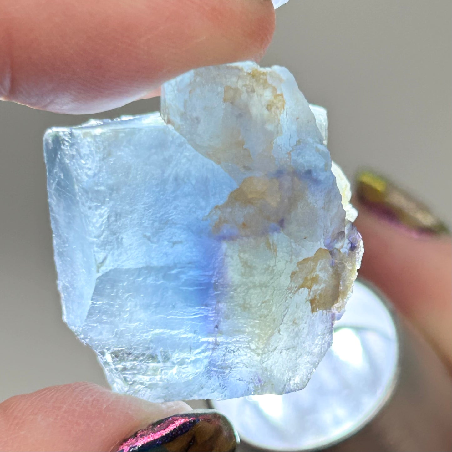 #8 Blue Fluorite from La Barre Mine, Puy-de-Dôme, Auvergne-Rhône-Alpes, France 🇫🇷 Old Stock