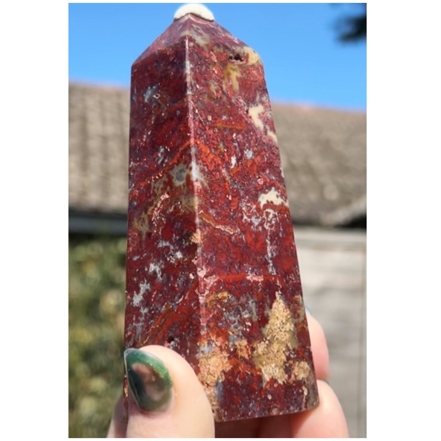 Red Moss Agate Tower