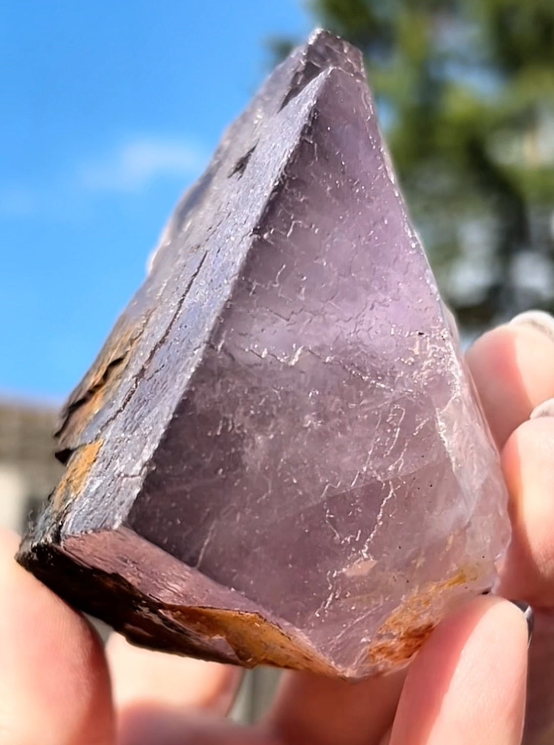 Moroccan Purple Fluorite Large Cube with Iridescent Goethite & Barite from Morocco 🇲🇦