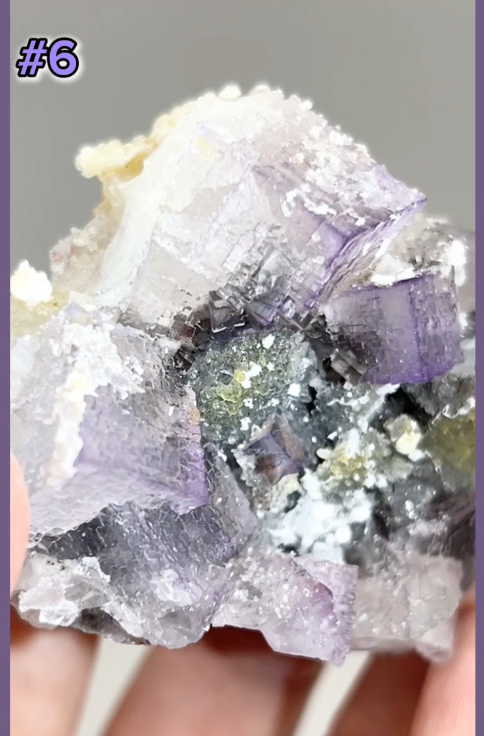 El Filo Fluorite #6 White-Purple Fluorite from El Filo Mine, Mapaimi, Durango, México 🇲🇽