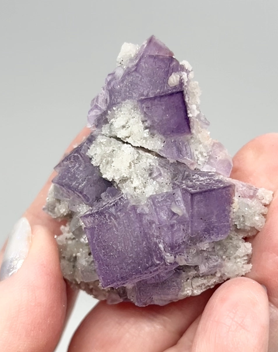 El Filo Fluorite #4 White-Purple Fluorite from El Filo Mine, Mapaimi, Durango, México 🇲🇽 Repaired
