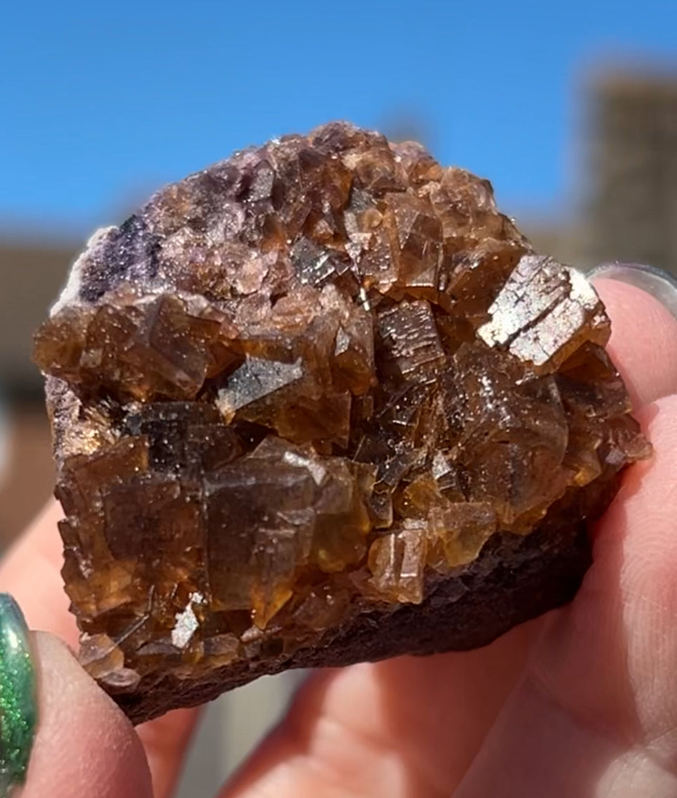 Orange & Purple Fluorite from Dirt Rake Low Mine, Bradwell, Derbyshire, U.K. (Closed Mine - Old Stock - Independently Mined) - Pick Your Specimen