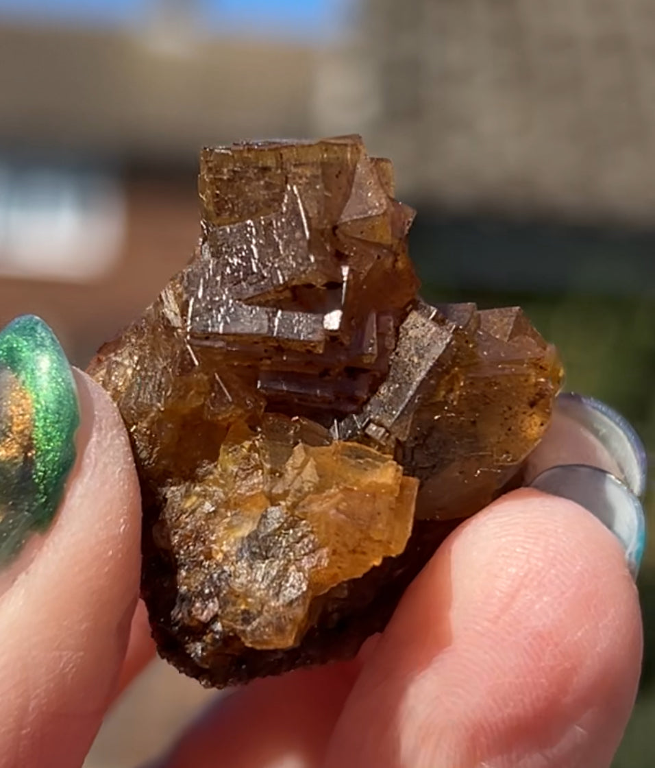Orange & Purple Fluorite from Dirt Rake Low Mine, Bradwell, Derbyshire, U.K. (Closed Mine - Old Stock - Independently Mined) - Pick Your Specimen