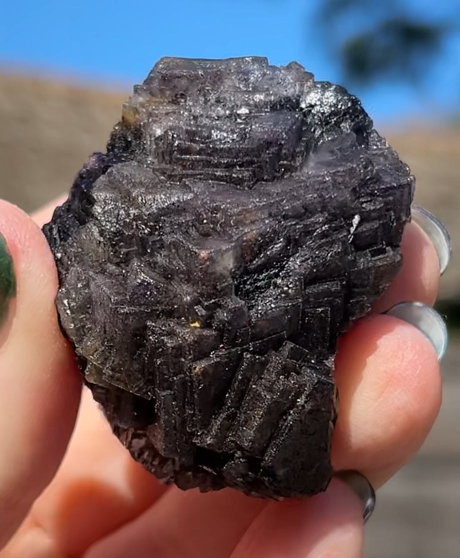 ‘Black Jack’ Blue John Fluorite #1a from Old Tor Mine, National Trust Property, Castleton, High Peak, Derbyshire, U.K. 🇬🇧 Independently Mined in 1980s - Closed Mine