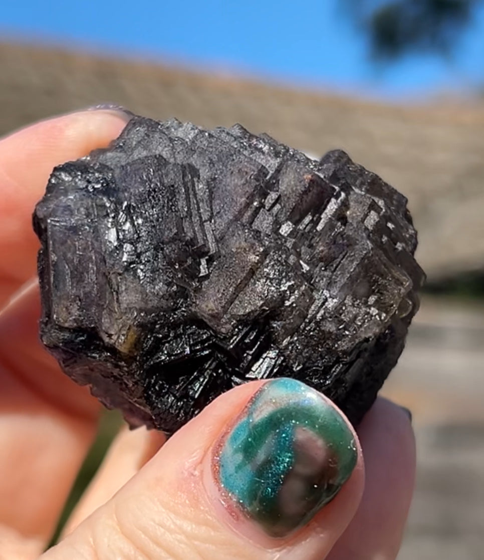 ‘Black Jack’ Blue John Fluorite #1a from Old Tor Mine, National Trust Property, Castleton, High Peak, Derbyshire, U.K. 🇬🇧 Independently Mined in 1980s - Closed Mine