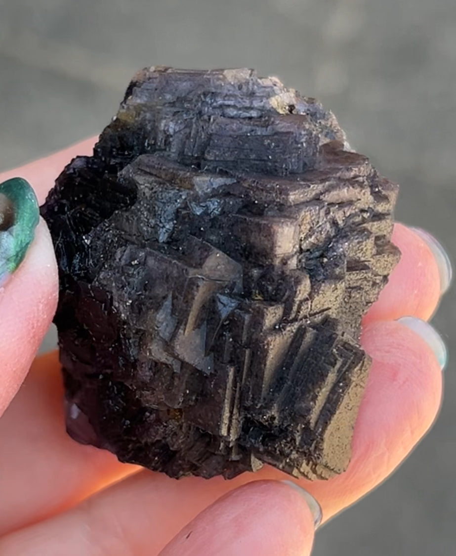 ‘Black Jack’ Blue John Fluorite #1a from Old Tor Mine, National Trust Property, Castleton, High Peak, Derbyshire, U.K. 🇬🇧 Independently Mined in 1980s - Closed Mine