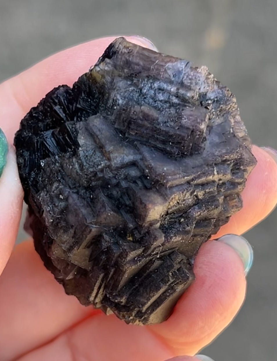 ‘Black Jack’ Blue John Fluorite #1a from Old Tor Mine, National Trust Property, Castleton, High Peak, Derbyshire, U.K. 🇬🇧 Independently Mined in 1980s - Closed Mine