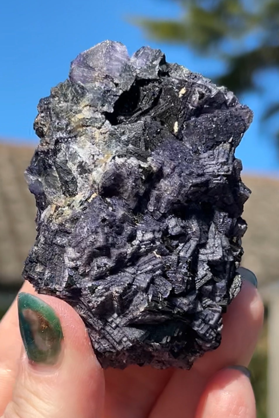 ‘Black Jack’ Blue John Fluorite #2 from Old Tor Mine, National Trust Property, Castleton, High Peak, Derbyshire, U.K. 🇬🇧 Independently Mined in 1980s - Closed Mine