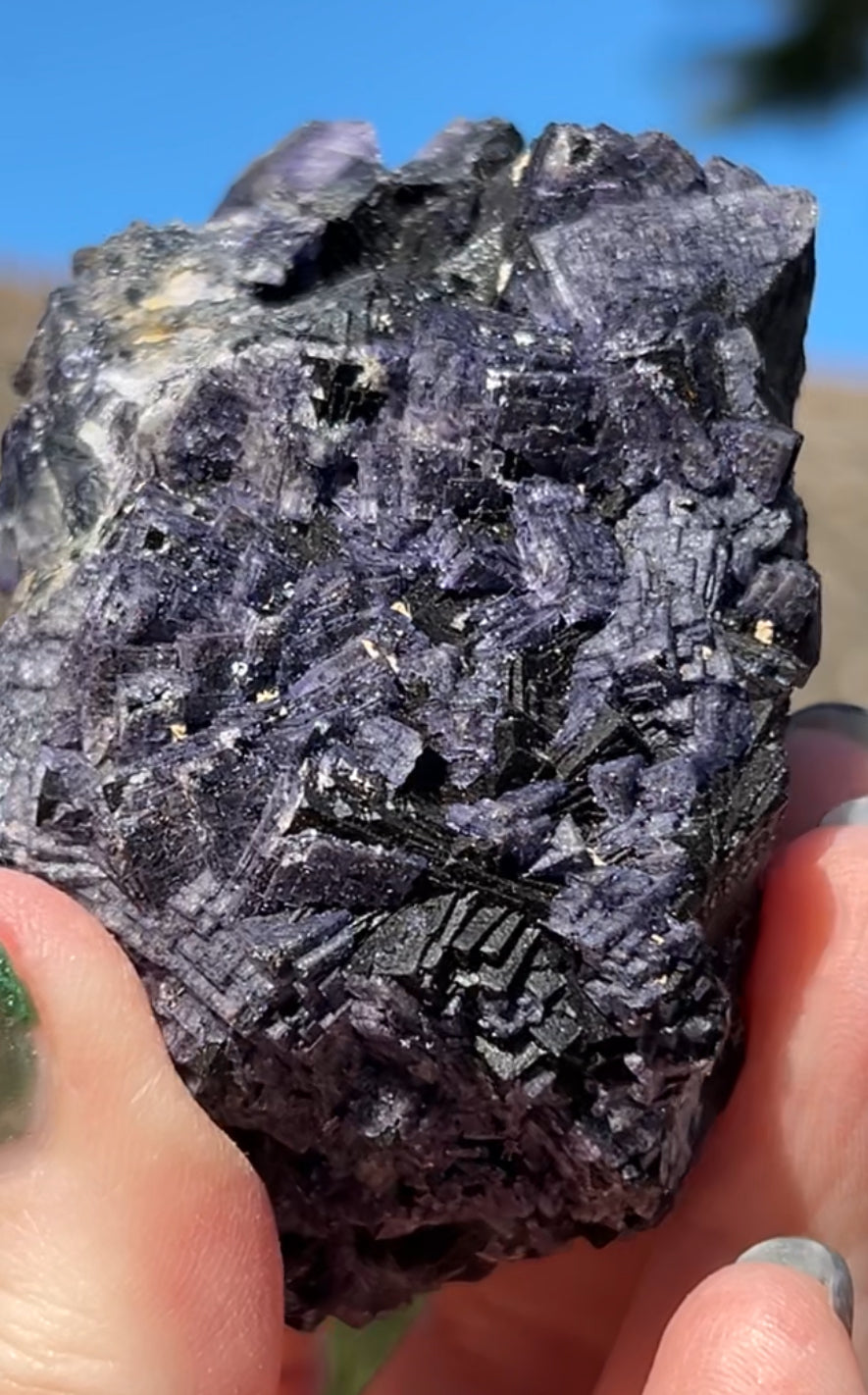 ‘Black Jack’ Blue John Fluorite #2 from Old Tor Mine, National Trust Property, Castleton, High Peak, Derbyshire, U.K. 🇬🇧 Independently Mined in 1980s - Closed Mine