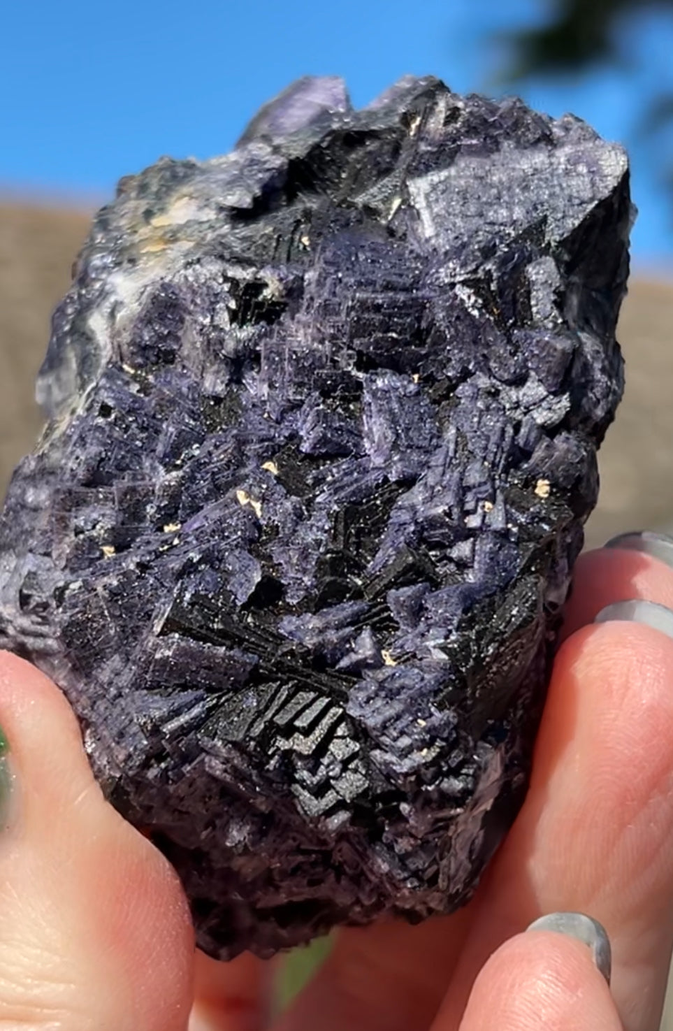 ‘Black Jack’ Blue John Fluorite #2 from Old Tor Mine, National Trust Property, Castleton, High Peak, Derbyshire, U.K. 🇬🇧 Independently Mined in 1980s - Closed Mine