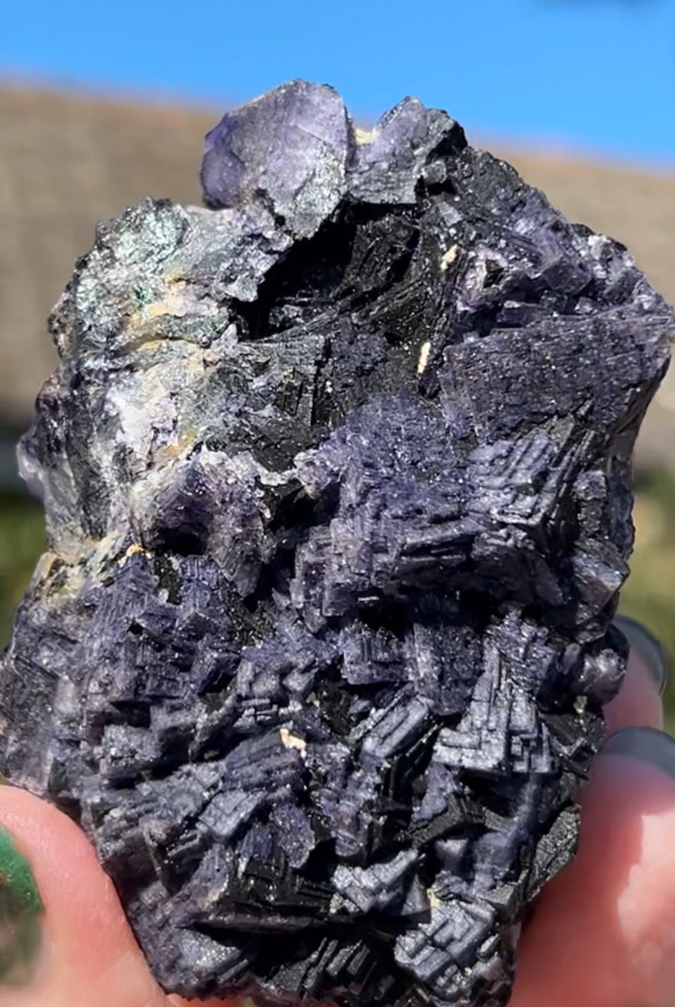 ‘Black Jack’ Blue John Fluorite #2 from Old Tor Mine, National Trust Property, Castleton, High Peak, Derbyshire, U.K. 🇬🇧 Independently Mined in 1980s - Closed Mine