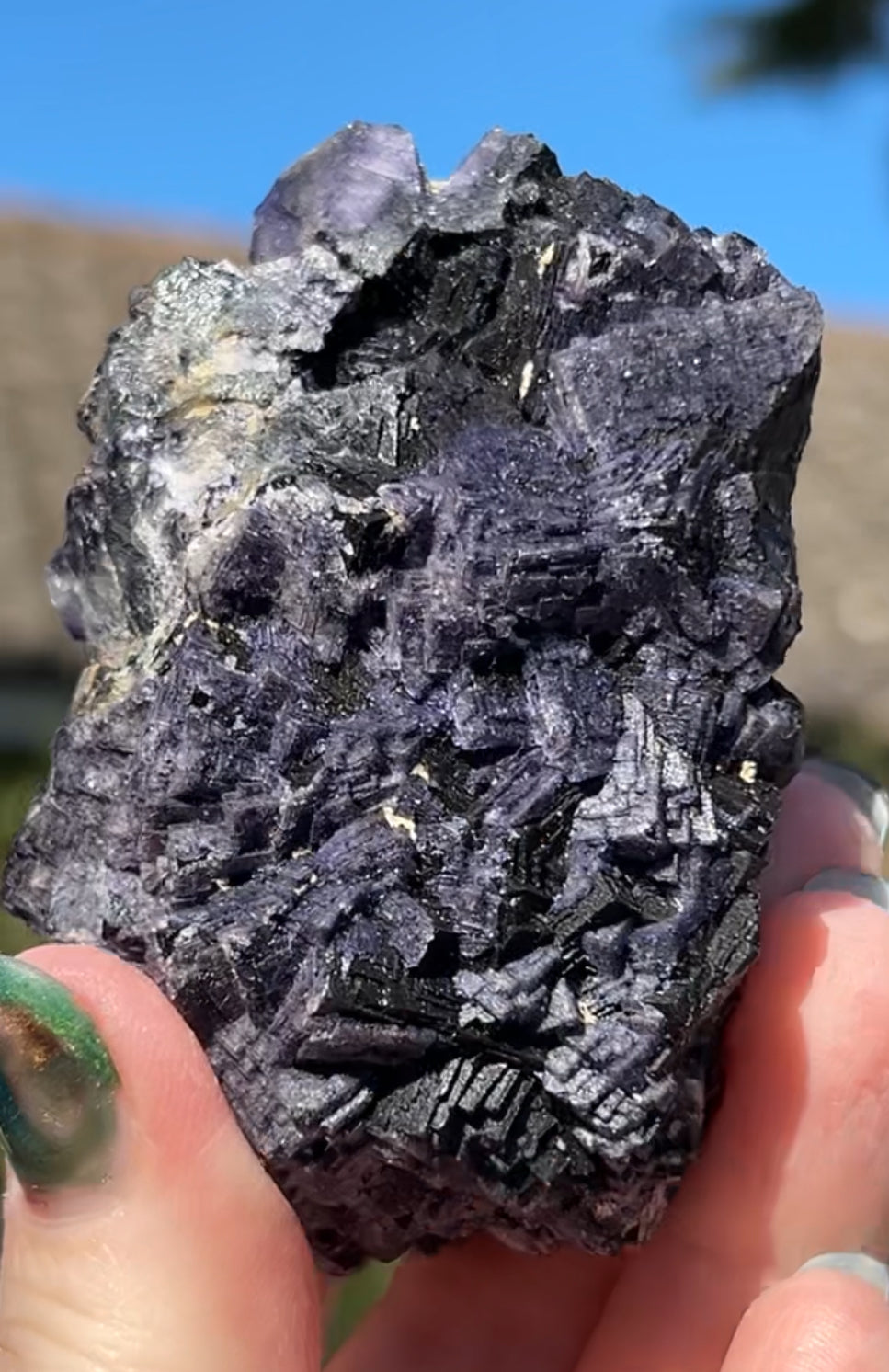 ‘Black Jack’ Blue John Fluorite #2 from Old Tor Mine, National Trust Property, Castleton, High Peak, Derbyshire, U.K. 🇬🇧 Independently Mined in 1980s - Closed Mine