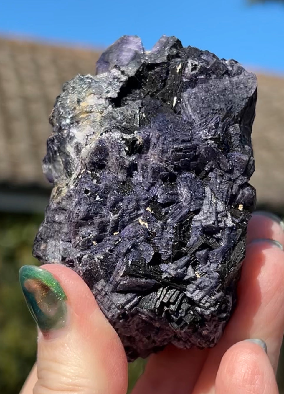 ‘Black Jack’ Blue John Fluorite #2 from Old Tor Mine, National Trust Property, Castleton, High Peak, Derbyshire, U.K. 🇬🇧 Independently Mined in 1980s - Closed Mine