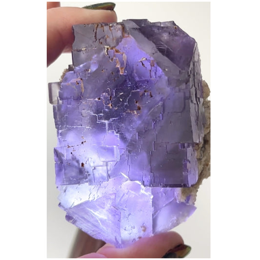 Blue-Purple Step Fluorite XL from Berbes Quarry, Berbes Mining Area, Ribadesella, Asturias, Spain 🇪🇸 (Closed Quarry - Mined in 1980s) #1 High Quality