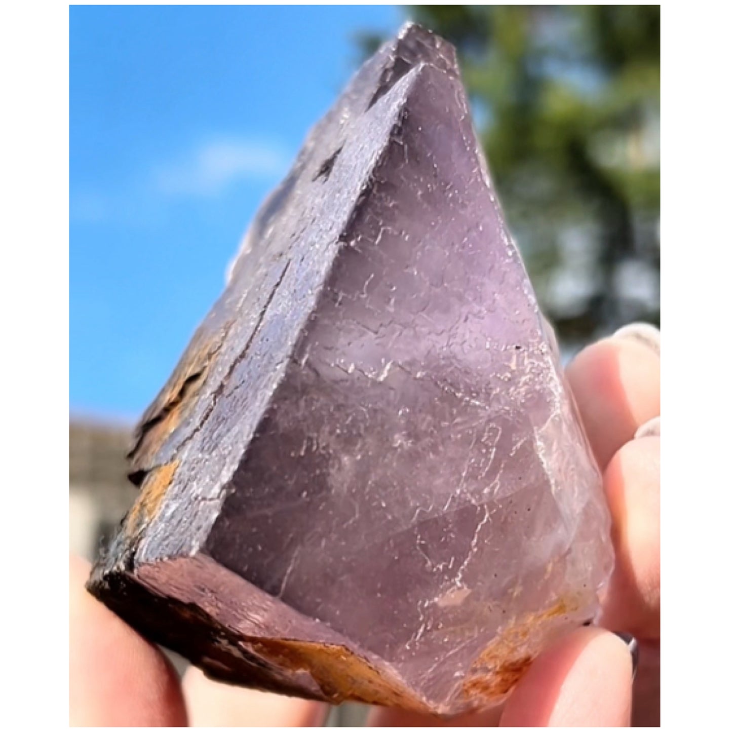 Moroccan Purple Fluorite Large Cube with Iridescent Goethite & Barite from Morocco 🇲🇦