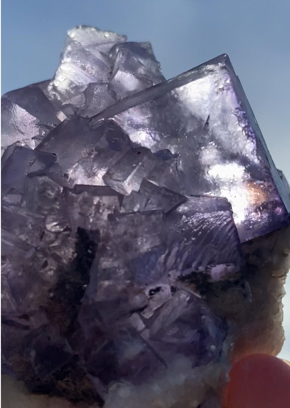 Moroccan Purple Fluorite Large Cube with Goethite & Barite Base from Morocco 🇲🇦