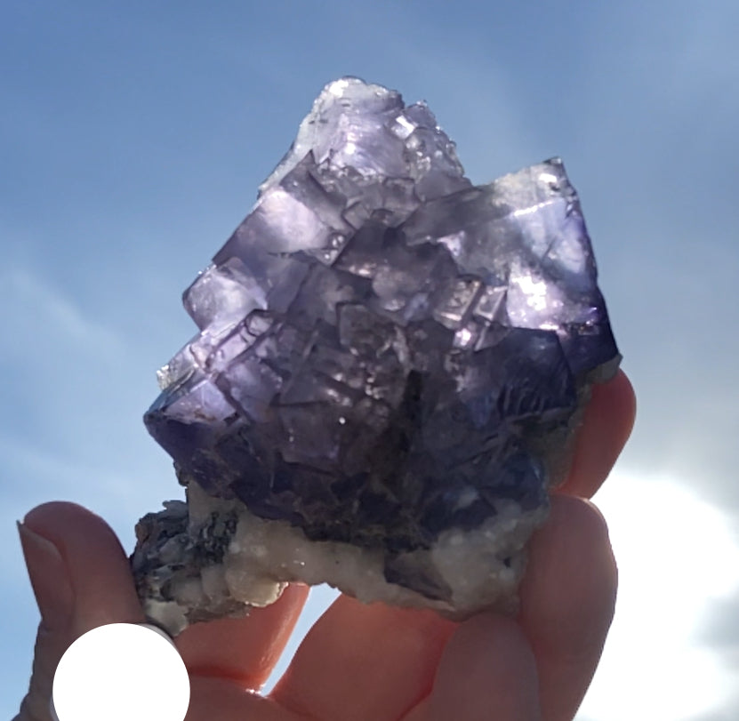 Moroccan Purple Fluorite Large Cube with Goethite & Barite Base from Morocco 🇲🇦