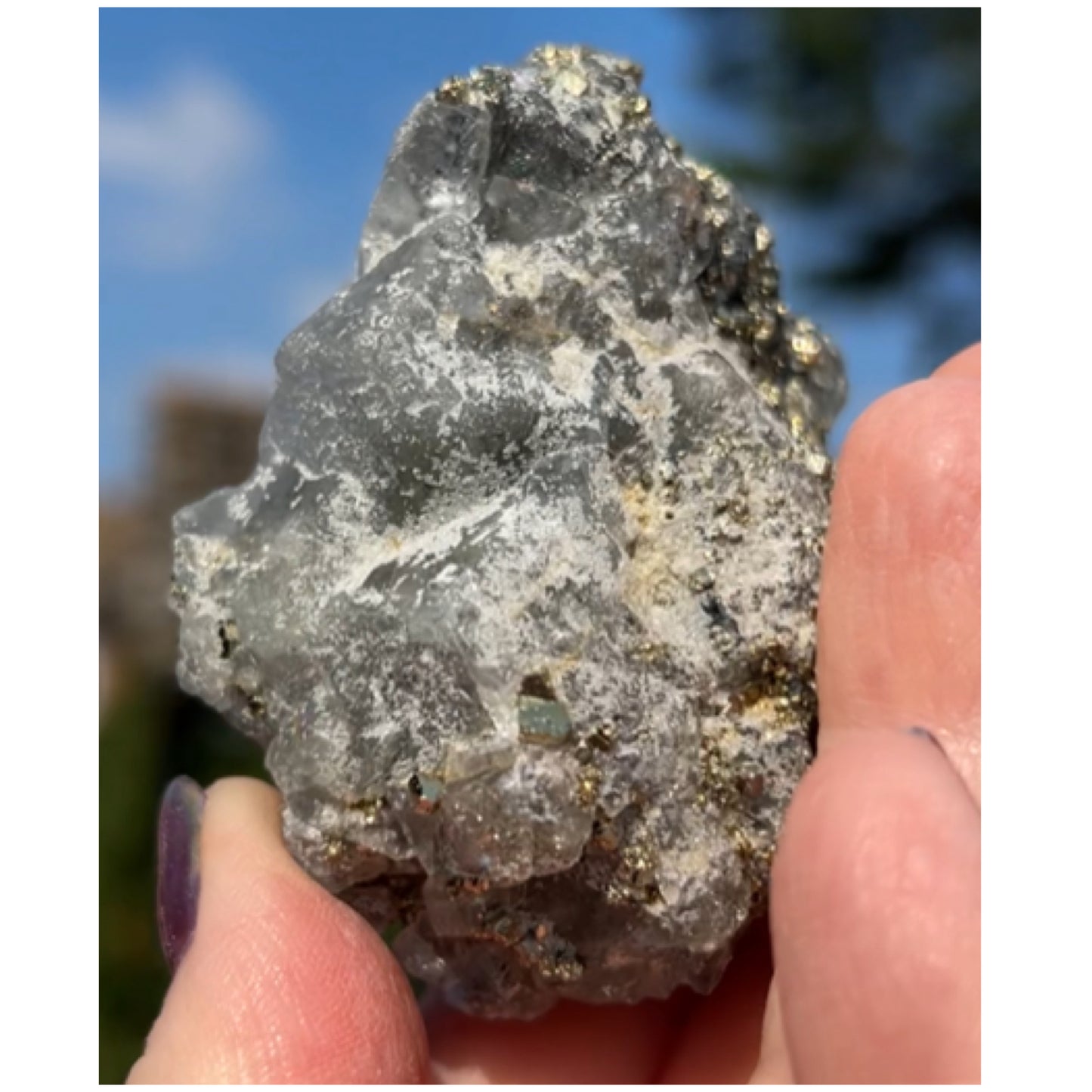 Burmese 🇲🇲 Light Blue Fluorite with Pyrite Raw from Myanmar 🇲🇲 (Formally Burma)
