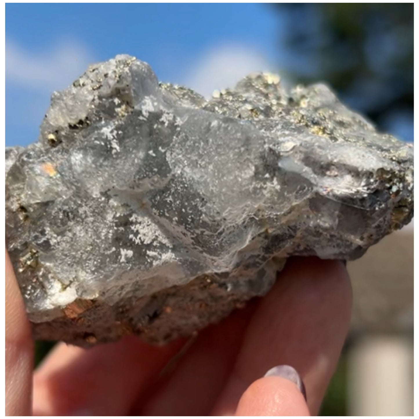 Burmese 🇲🇲 Light Blue Fluorite with Pyrite Raw from Myanmar 🇲🇲 (Formally Burma)