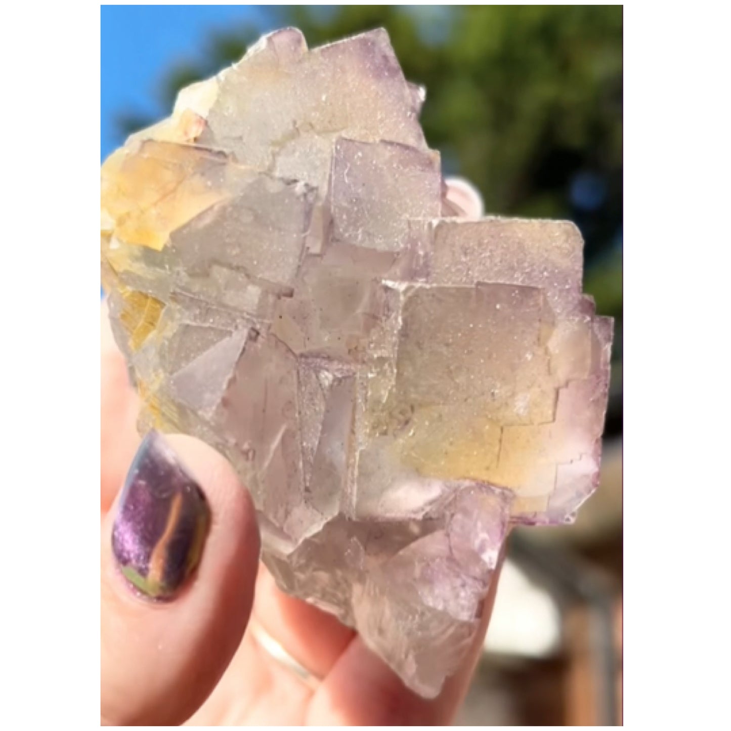 Moroccan Aqua-Green with Purple Pattern Fluorite from Morocco 🇲🇦