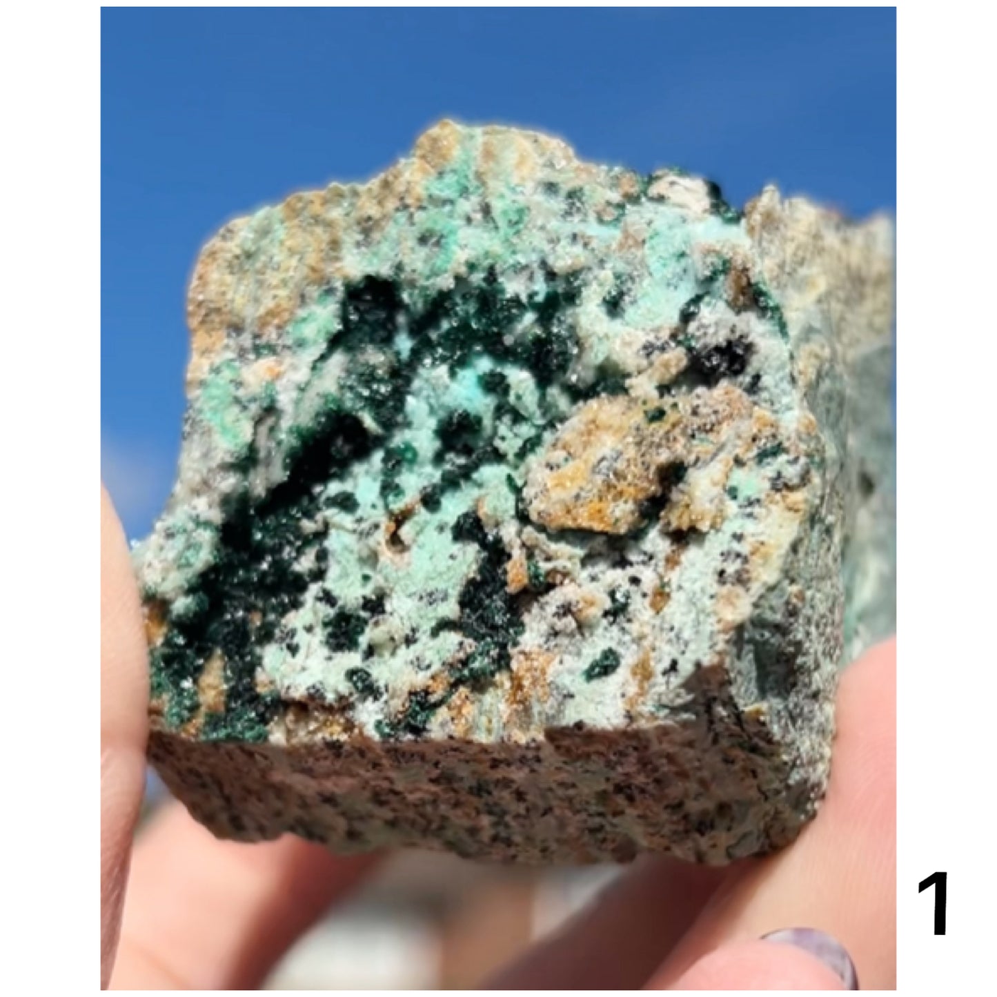 Chrysocolla & Malachite Slice with Dendrites from Democratic Republic of the Congo 🇨🇩 Pick Your Specimen